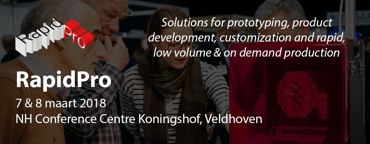 Banner for 3DPrinting.lighting for RapidPro 2018 in Veldhoven Netherlands