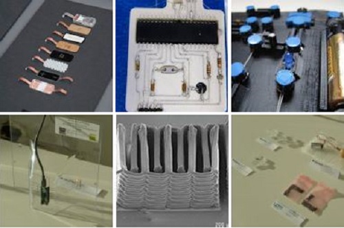 Image by Jakajima showing various examples of 3D printed electronics.