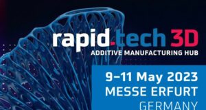 Rapid.Tech 3D 2023 Header image or use with event calendar of 3DPrinting.Lighting showing Rapid.Tech 3D 2023 logo